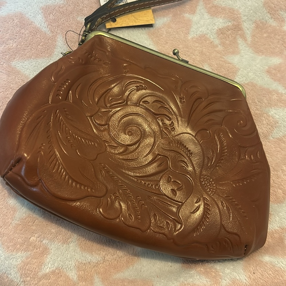 Patricia Nash Brown Embossed Clutch